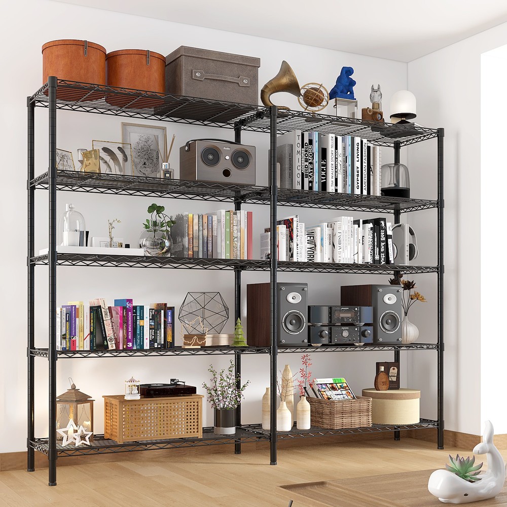 5-layer double row, freely adjustable layer spacing, with adjustable feet