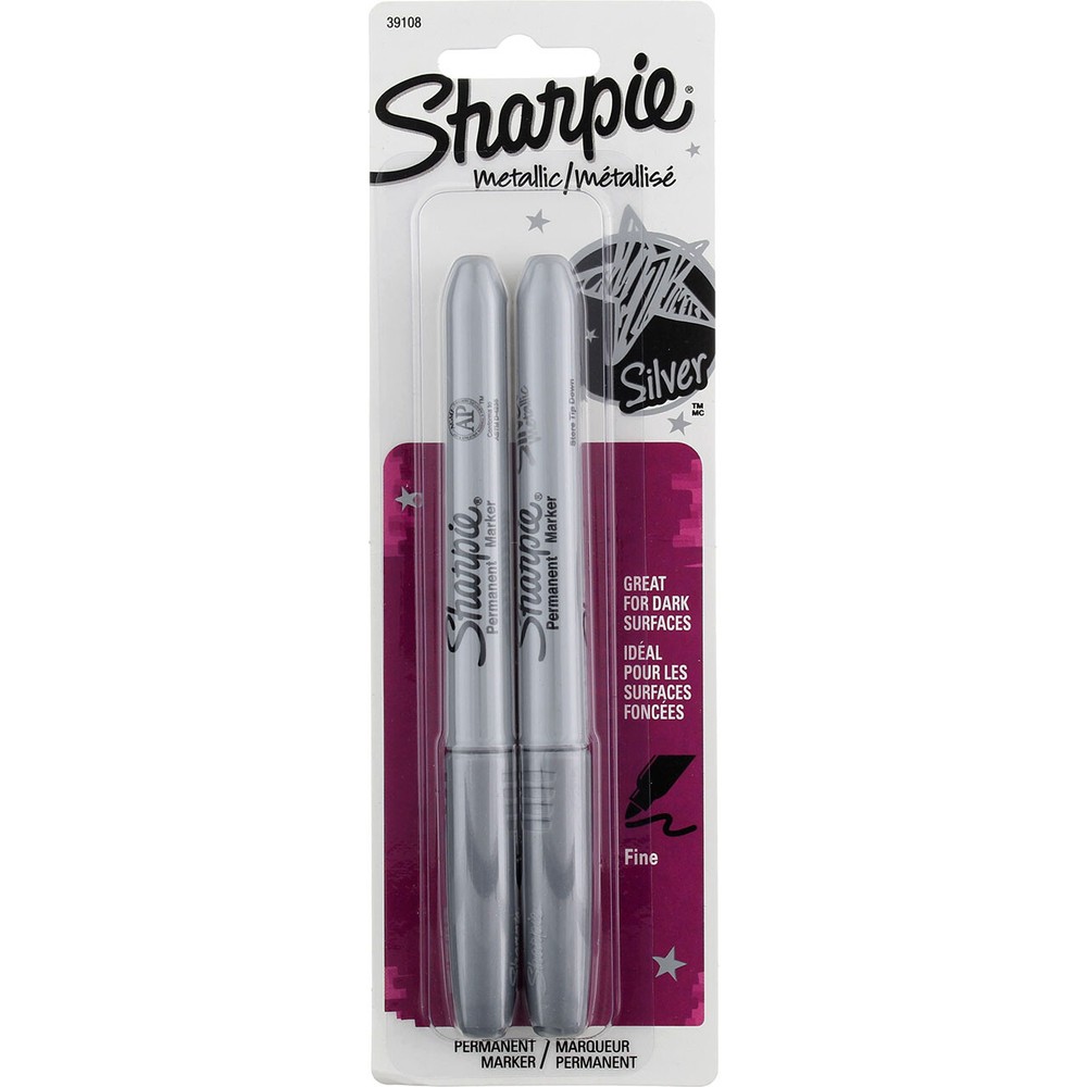 Sharpie Metallic Silver Permanent Markers Fine Point 4 Pack 8 Pens  