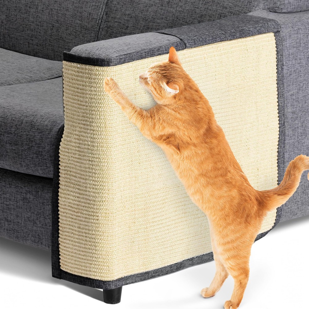 Natural Sisal Cat Scratch Mat Protects Furniture and Carpets