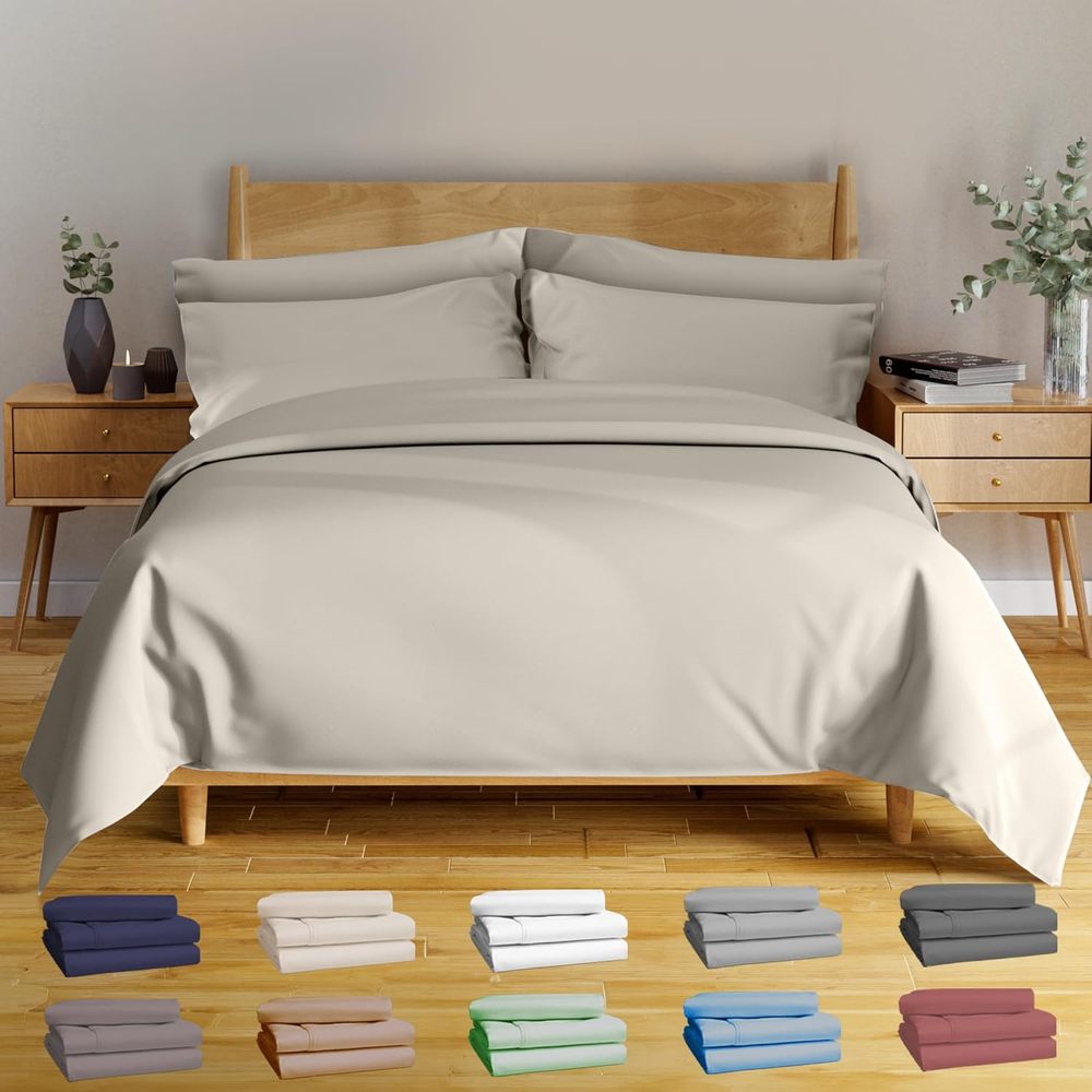 Luxury 6-Piece King Sheet Set - 100% Bamboo Viscose for Ultimate Comfort