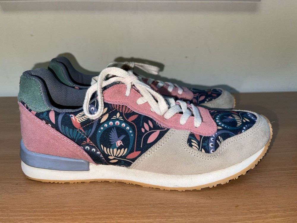 Inkkas Passerine Floral Retro Style Joggers 10W/8M Leather Birds Suede Pink Tan