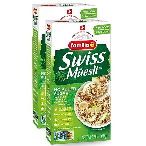 Familia Swiss Muesli Cereal No added Sugar 12 Ounce Box (12 Ounce (Pack of 2))