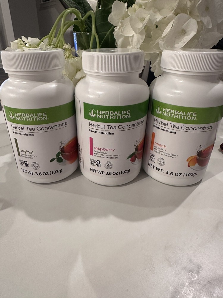 3 Pack Herbalife Peach, Raspberry, Original Tea 3.6 OZ Concentrate From USA 🇺🇸