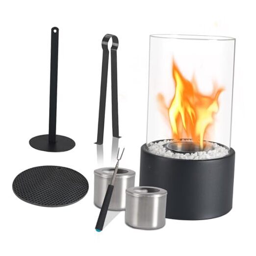 Tabletop Fire Pit, Indoor Outdoor Portable Tabletop Fireplace, Ethanol Table