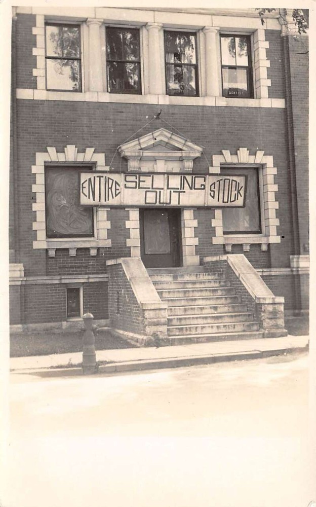 Store Flash Sale Selling Entire Stock Sign Real Photo Vintage Postcard AA81846-image