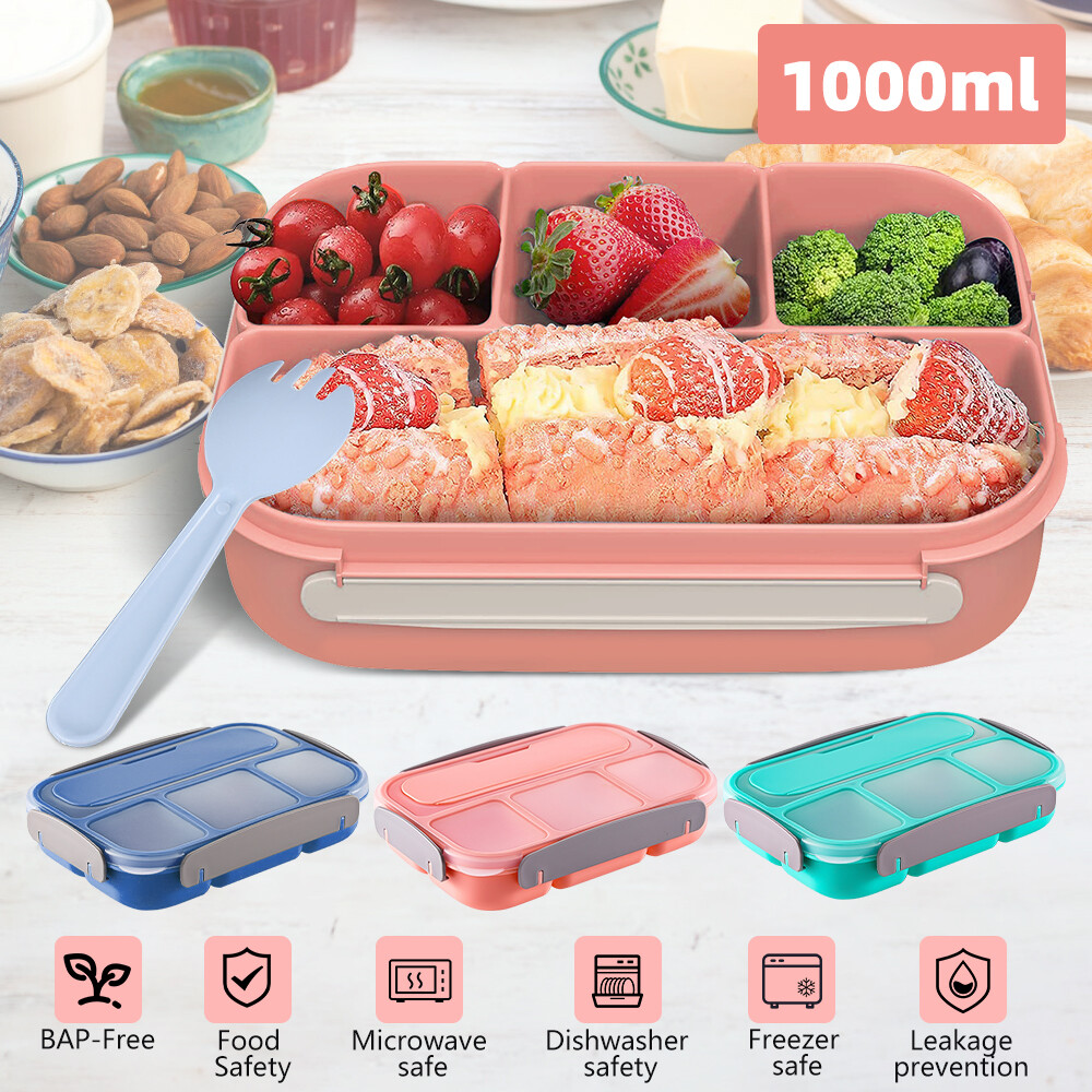 Lunch Box For Food Container Picnic Bento Storage Box 4 Compartments Kids Adults
