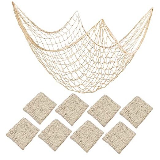 8 Pieces Natural Fish Net Decoration 80