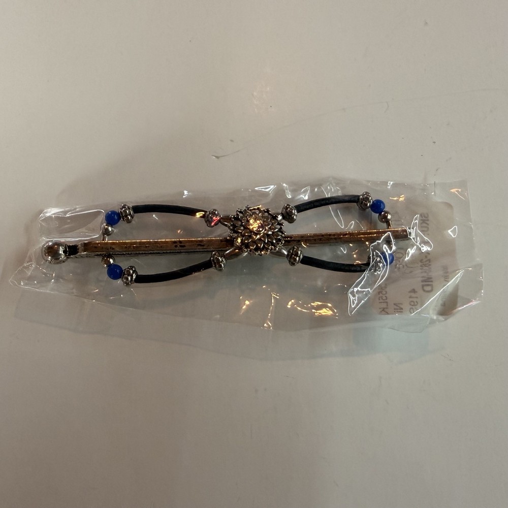 Lilla Rose, Blue, Silver and Black, Hair Clip, Medium Size