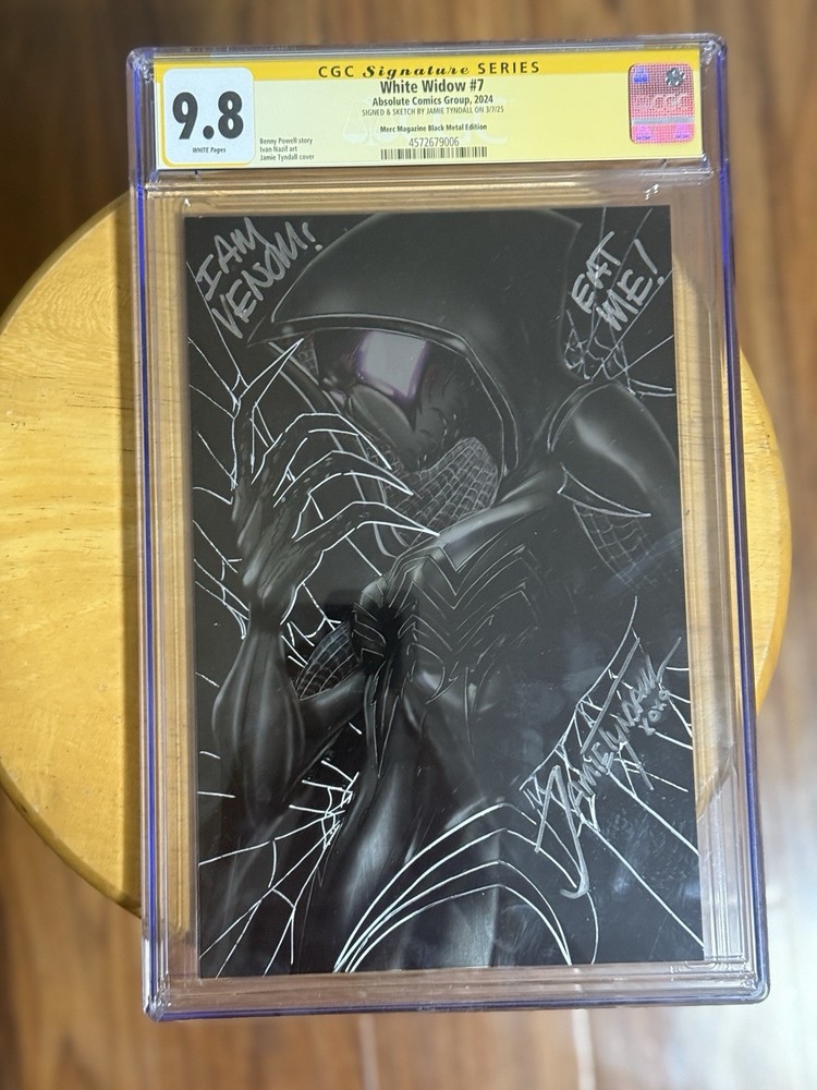 White Widow #7 Black Metal CGC SS 9.8 Signed and Sketched By Jamie Tyndall