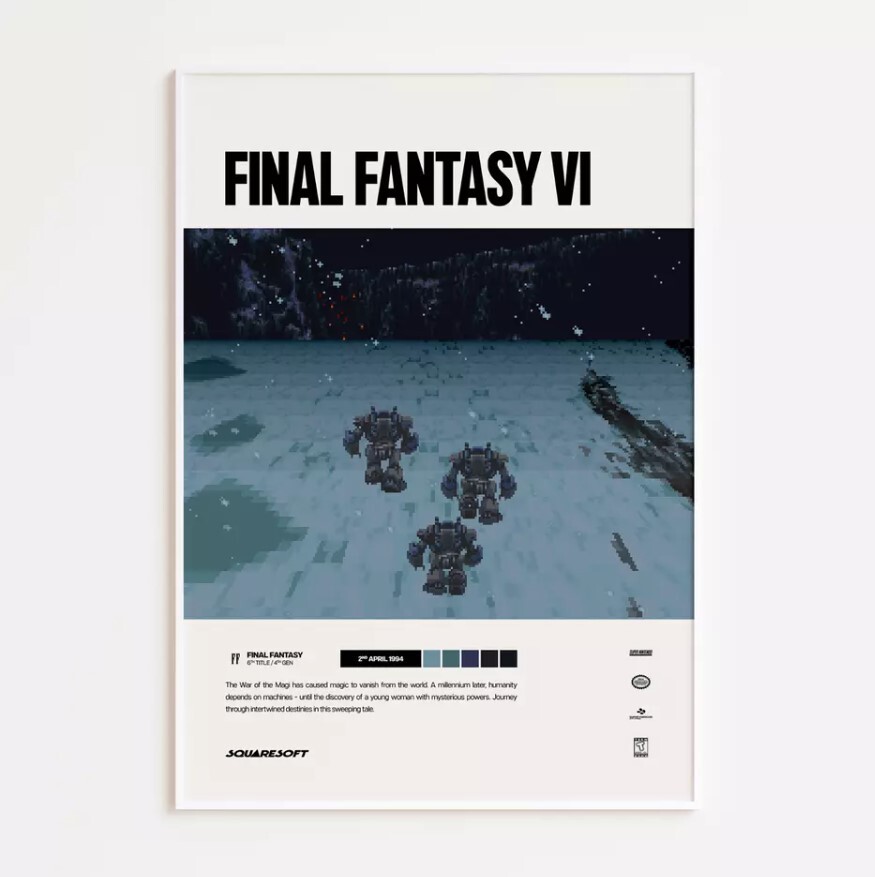 Final Fantasy VI (1994) Video Game Art Poster / Print