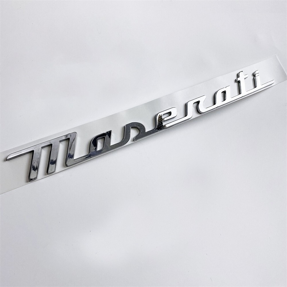 Maserati Quattroporte Grecale Levante MC20 Chrome Silver Rear Emblem Badge