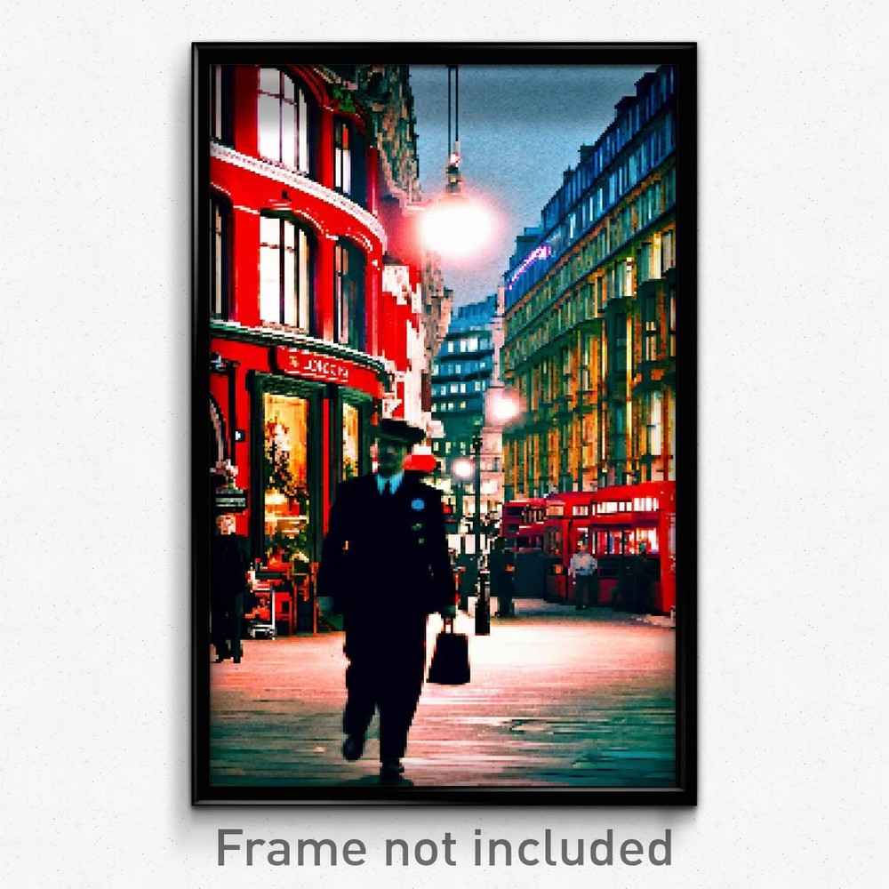 Pixel Art Poster - Quaint London (8 Bit Psychedelic Trippy Video Game Print)