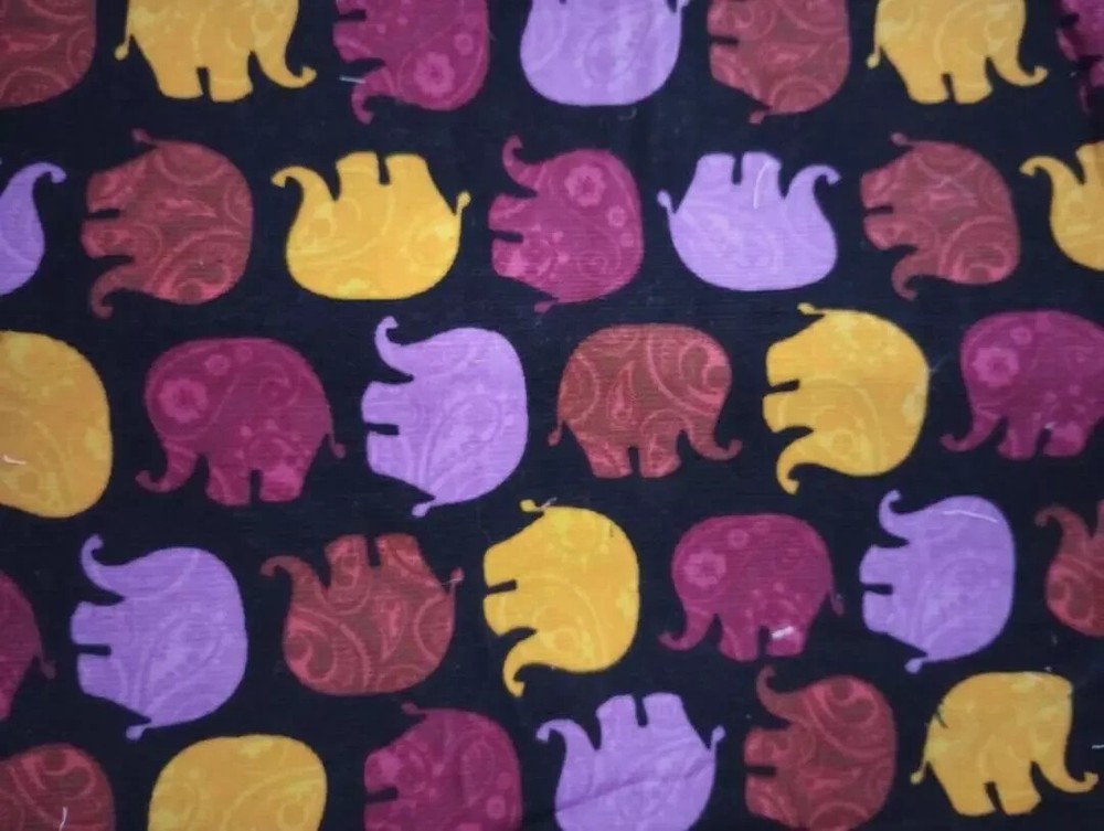 Jungle elephant ribbed fabric craft piece 21x18 inch USA seller
