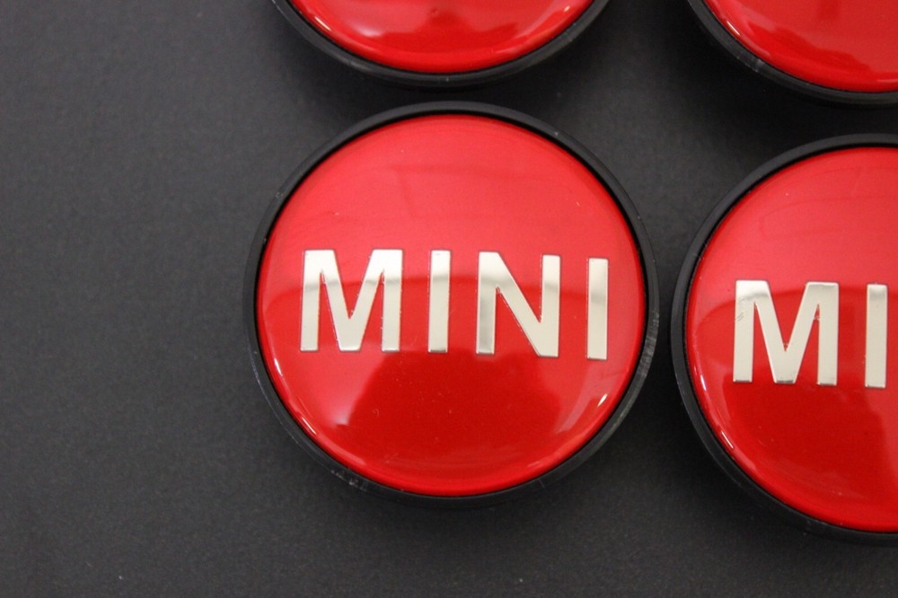 RED 02-16 36131171069 R53 R56 R50 R52 R60 R55 MINI Cooper Logo Wheel Center Caps