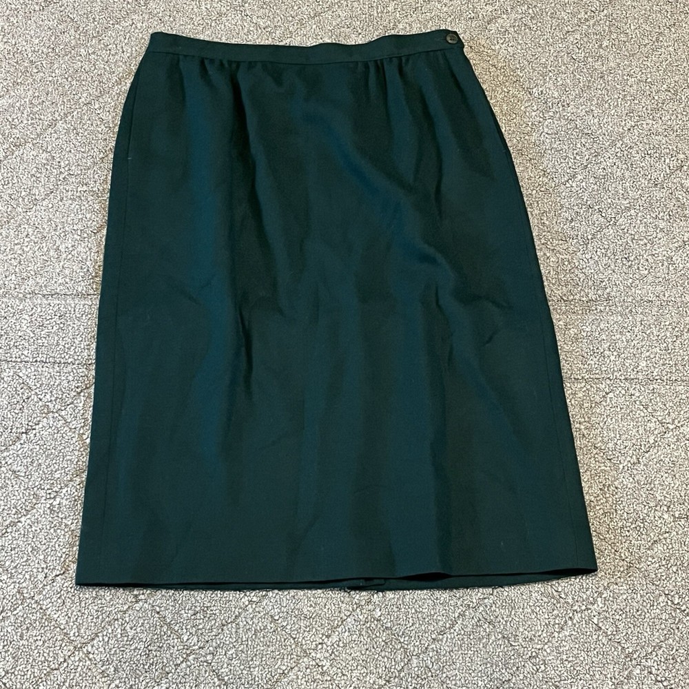Vintage Pendleton Skirt Womens Size 12 Green Pure Virgin Wool Lined Pockets USA