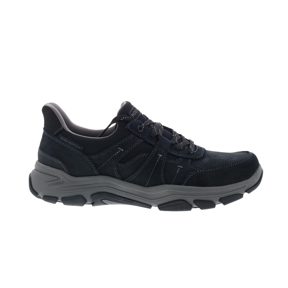 Rockport Rhett RMRHETT Mens Black Wide Suede Lifestyle Sneakers Shoes