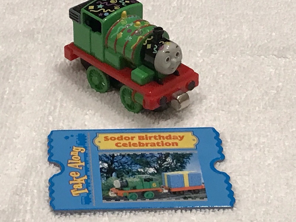 Percy Factory Error Thomas & Friends Take Along Die Cast Train Birthday BD Card