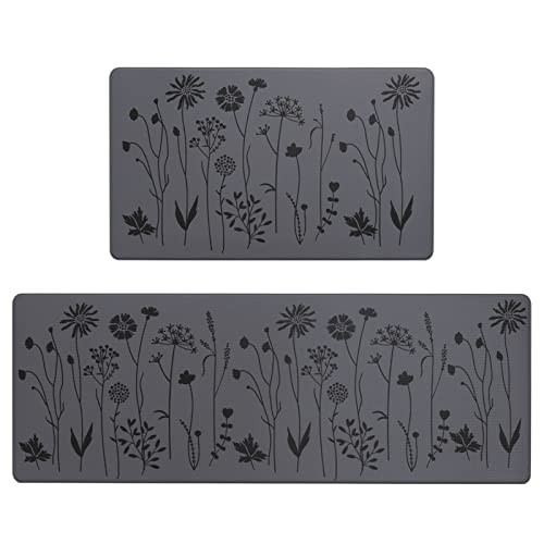 2-Pack Waterproof Non-Slip Anti-Fatigue PVC Floor Mat Set for Comfort