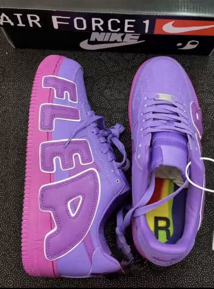 Nike Air Force 1 Low Flea Purple Pink Lace Up Low Top Basketball Sneakers Men