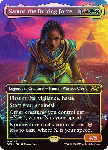 Samut, the Driving Force (Borderless) 367 Foil NM MTG Aetherdrift Magic