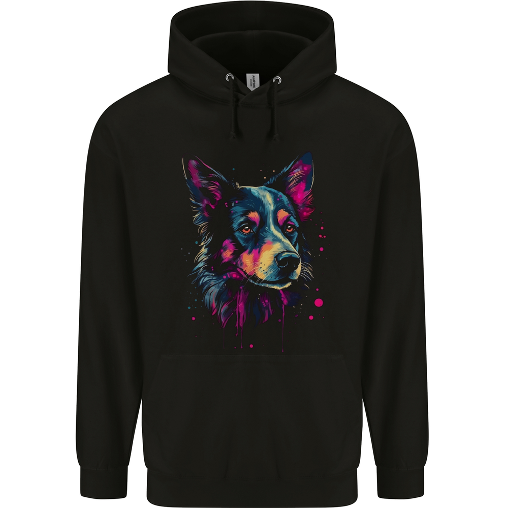 An Awesome Border Collie Dog Mens 80% Cotton Hoodie