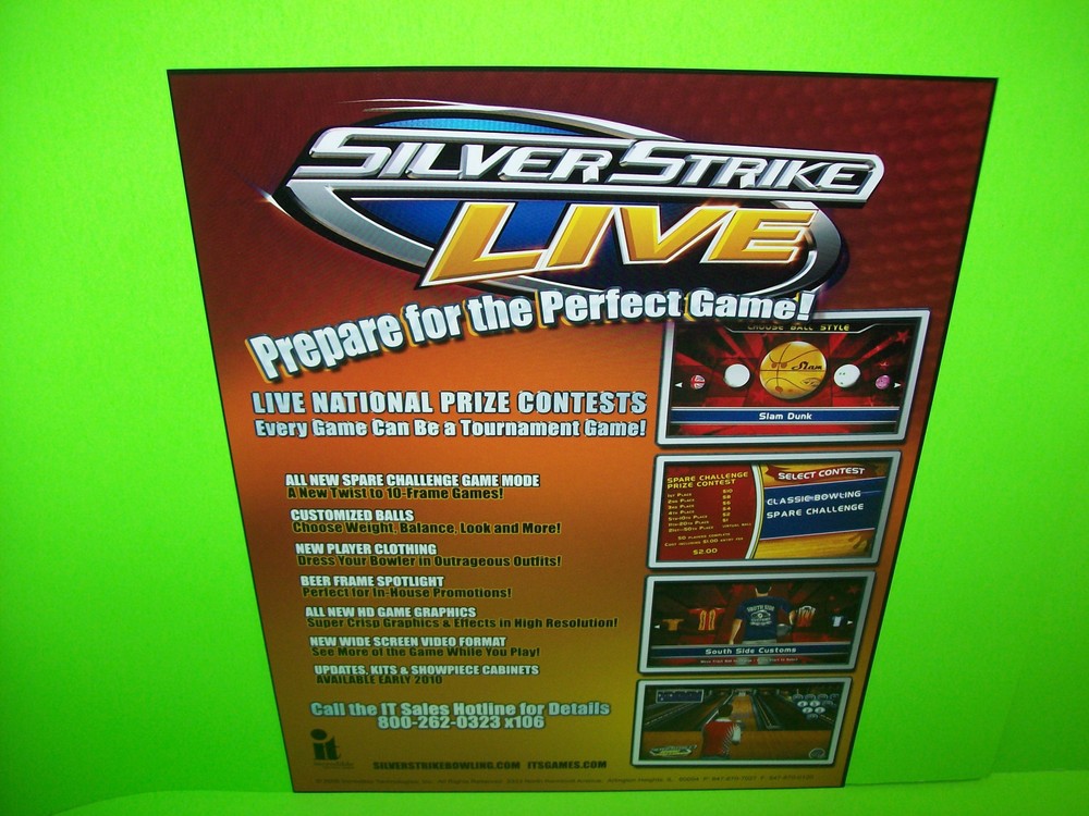 Incredible Tech SILVER STRIKE LIVE Original NOS Video Arcade Game Promo Flyer