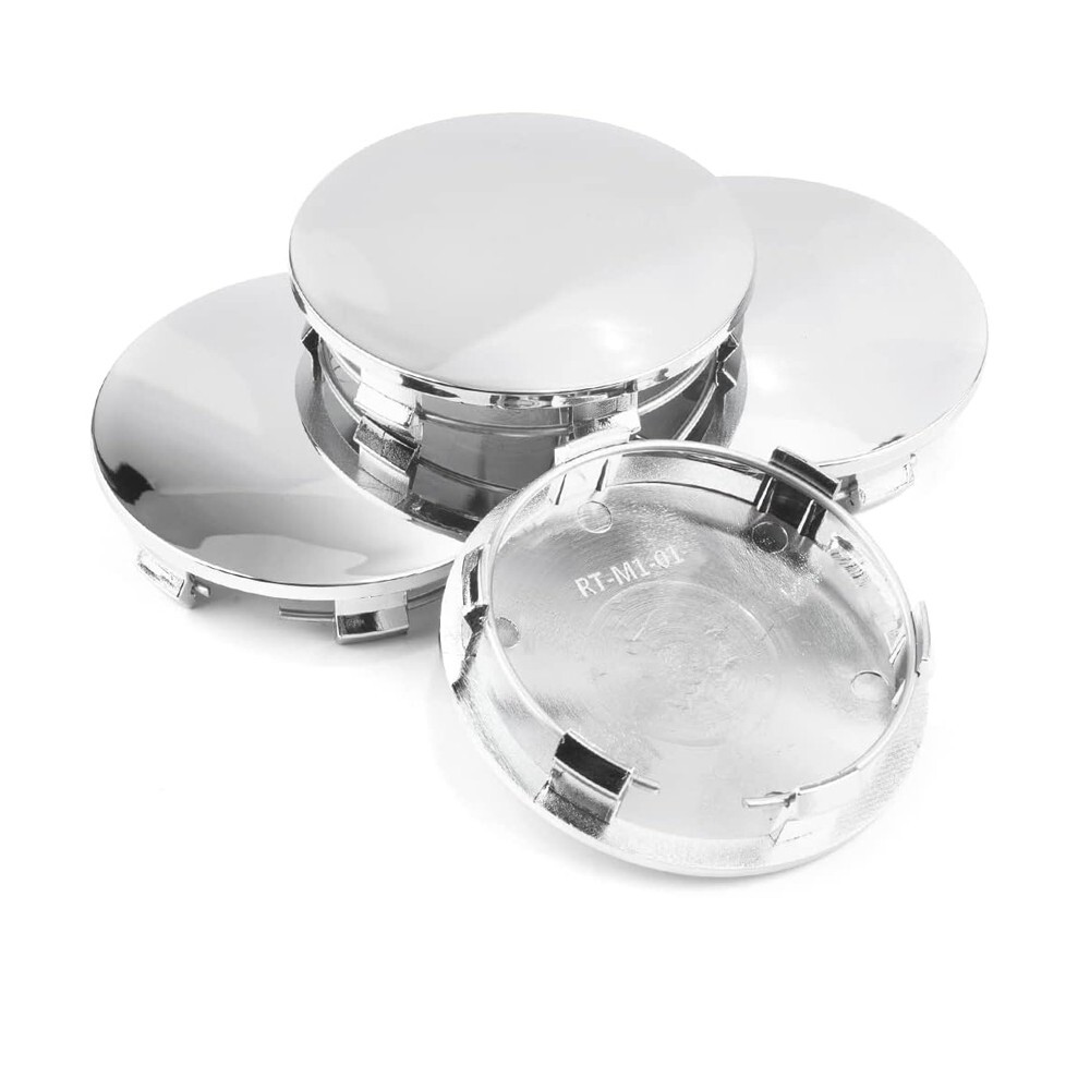 4x For Sierra Yukon Silverado Brushed Wheel Center Hub Caps Gloss Chrome 3.25