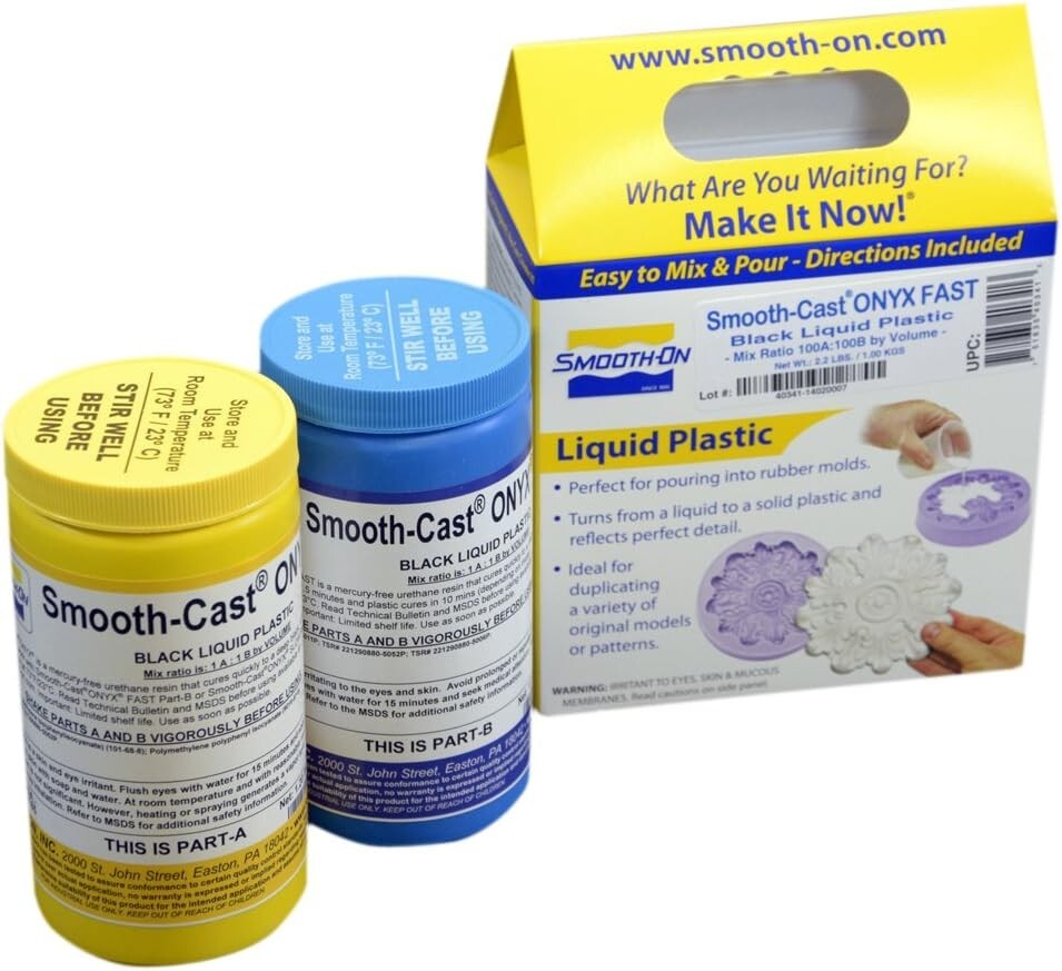 Ultra-Black Smooth-Cast Onyx Fast Pint Urethane Resin for Flawless Model Casting  