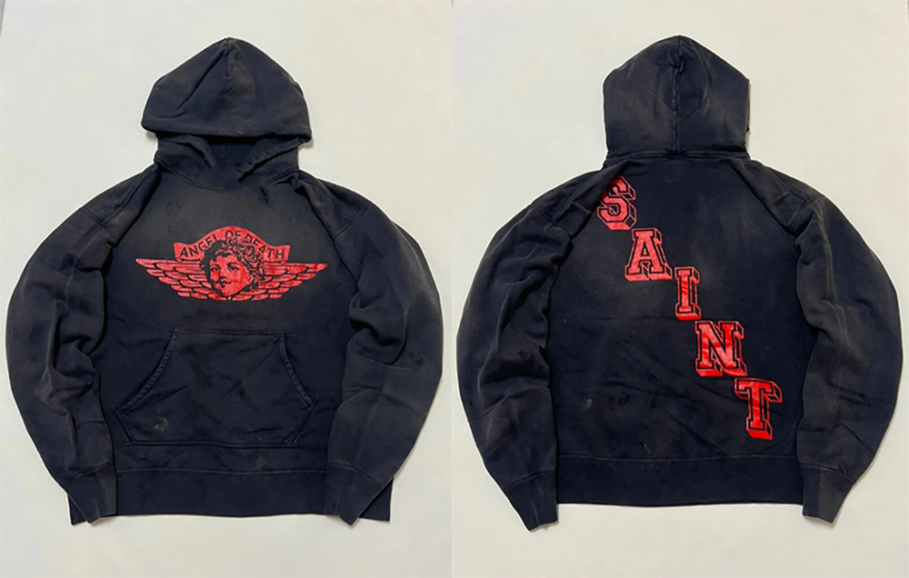 Saint Michael Angel Of Death Red Cupid Mens Black Hoodie