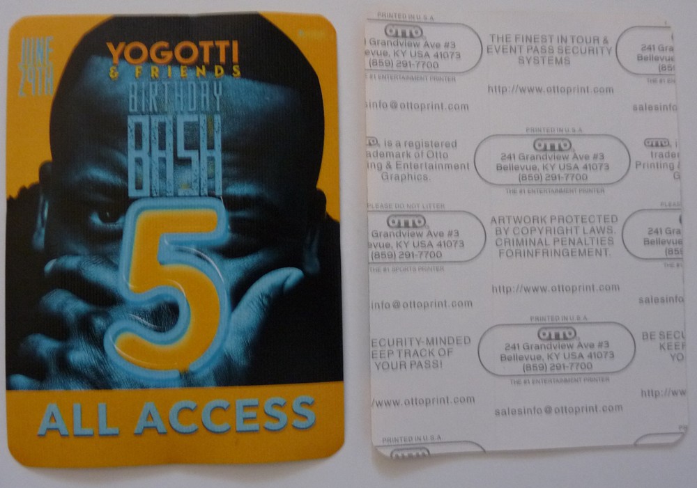 Yo Gotti Birthday Bash 5 2017 Concert Tour All Access Backstage Pass D3