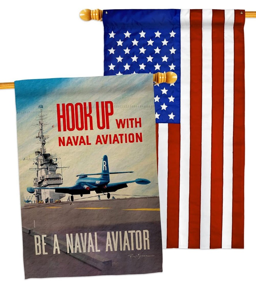 Hook Up Naval Aviation House Flag Pack Armed Forces Navy USN Seabee United St...
