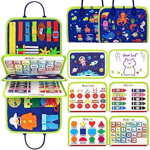 Toddlers Busy Board Montessori Toys for 3 4 Year Old Boy Girl Gifts Sensory T...