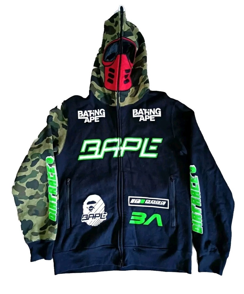 Bape Hoodie Men's Size XL BMX Mask Camo Graphic Zip Up Rare
