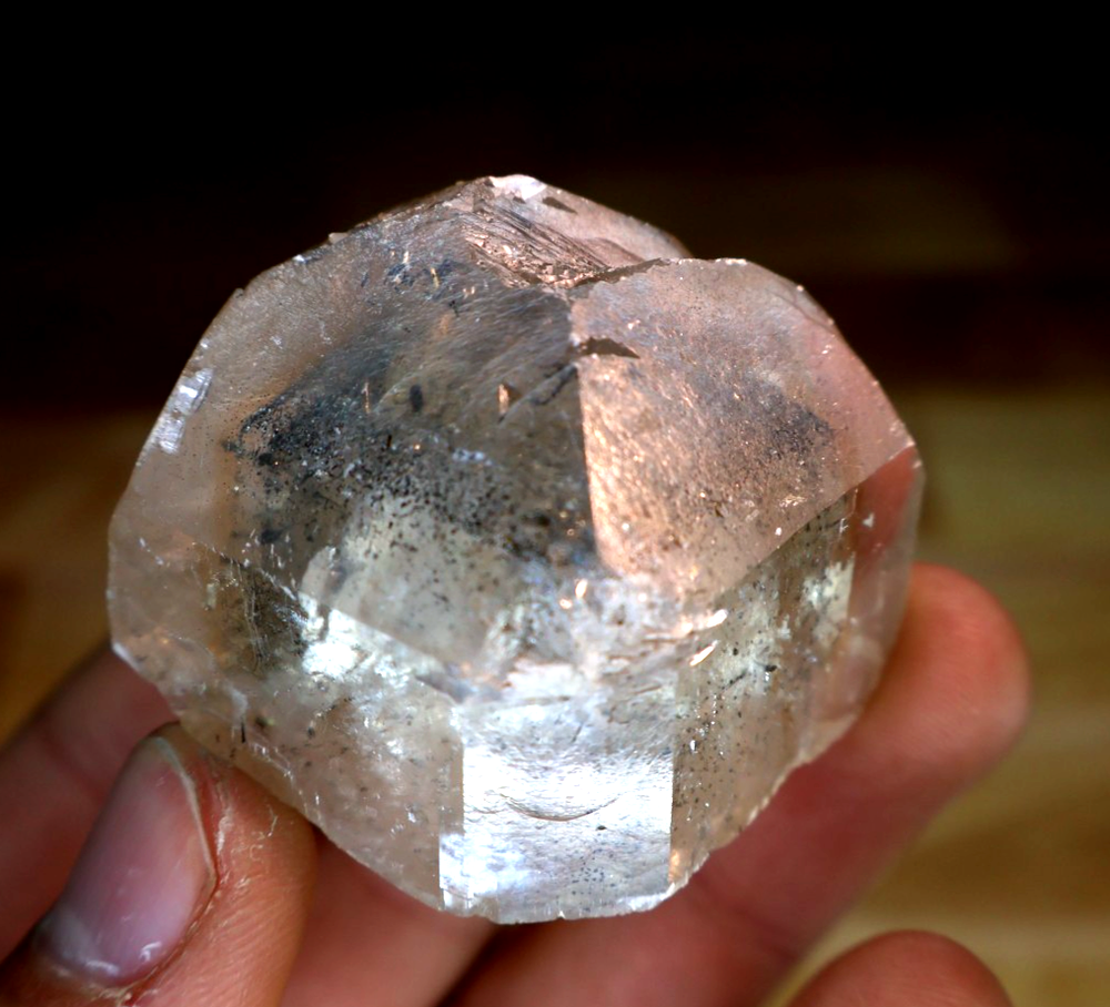 Calcite Crystal with Marcasite inclusions. Benchmark Quarry, New York