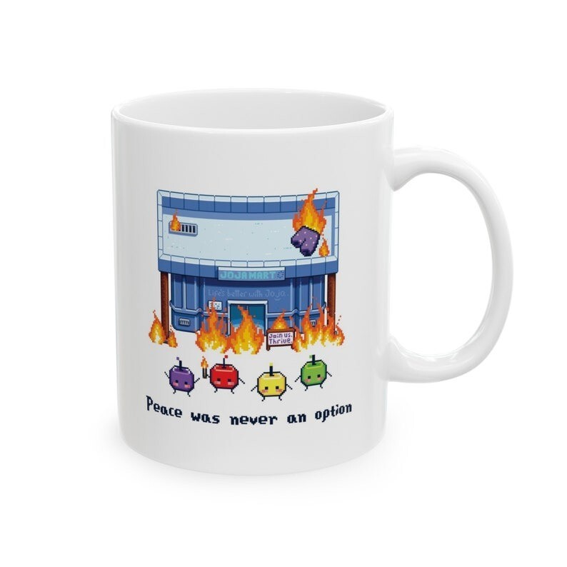 Stardew Valley Mug, Stardew Valley Gift, Gamer Farm Tea Mug, Junimos Joja Mart