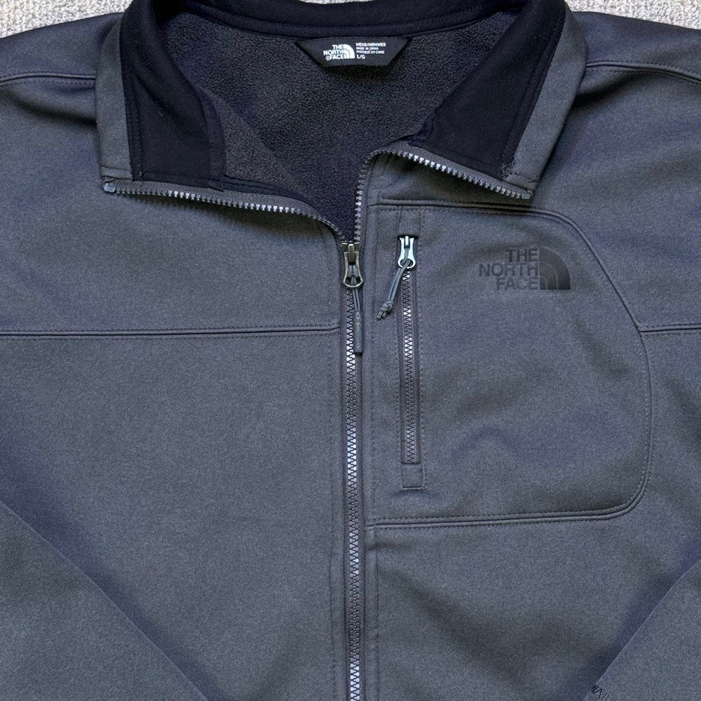 The North Face WindWall Softshell Jacket Mens Large Fleece Lined Full Zip Grey