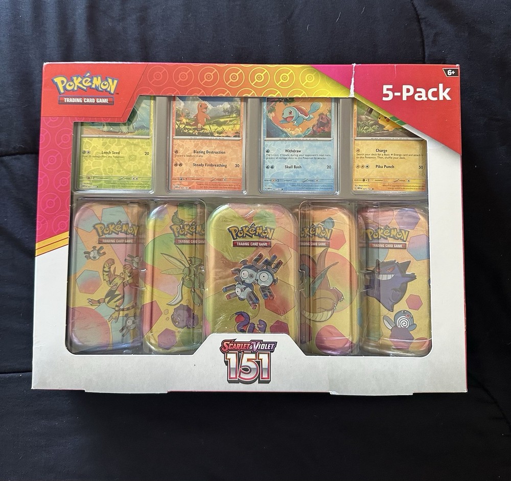 Pokemon TCG Scarlet & Violet 151 Mini Tins Costco Bundle, 5 Pack - Sealed