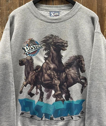 Detroit Pistons Vintage 90s Three Horses Crewneck Sweatshirt