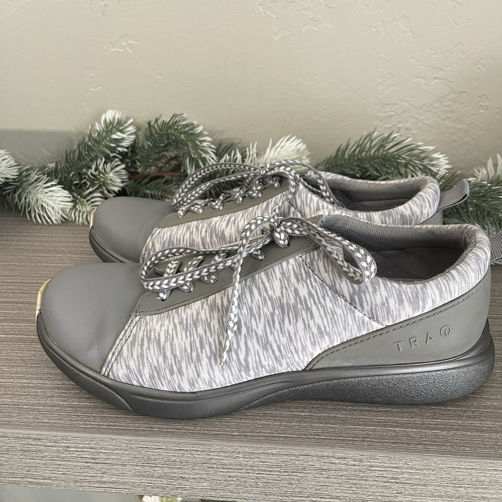 TRAQ by Alegria Qest Comfort Shoes Women's Size 8 EU 38 Gray Lightweight Lace Up