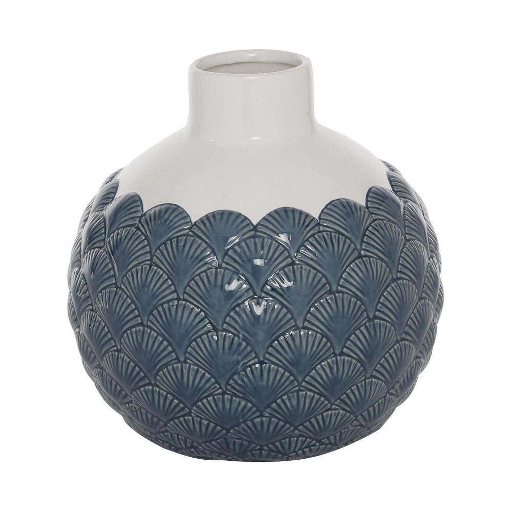 Ceramic Decorative Vase Centerpiece Vase with Shell Designs, Flower Vase for ...