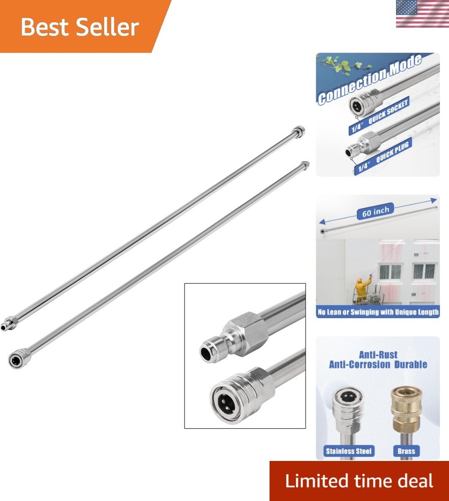 Stainless Steel Pressure Washer Wand Extension 120 Inch 4000 PSI
