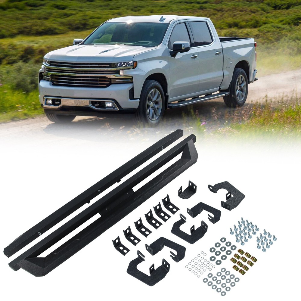 Side Step Nerf Bars Running Boards for 2007-2018 Silverado/Sierra 1500 Crew Cab
