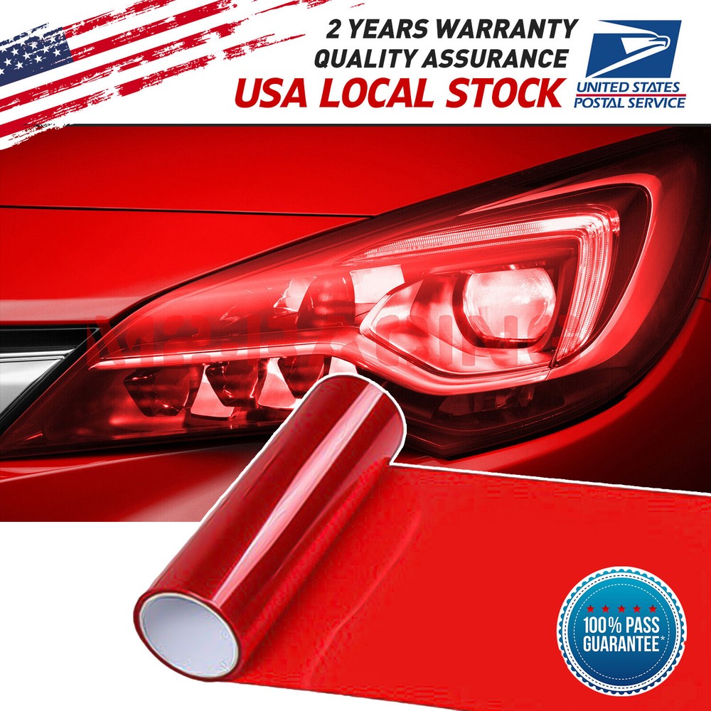 Fit Taillight Headlight Gloss Light  Red Smoke Fog Light Vinyl Tint Film uncut
