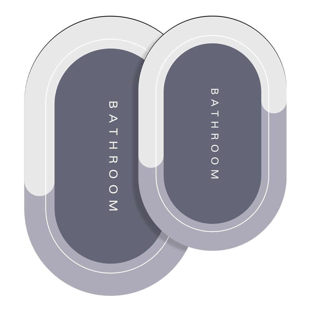 Non-Slip Quick Dry Bathroom Rug Set with Rubber Backing for Safety