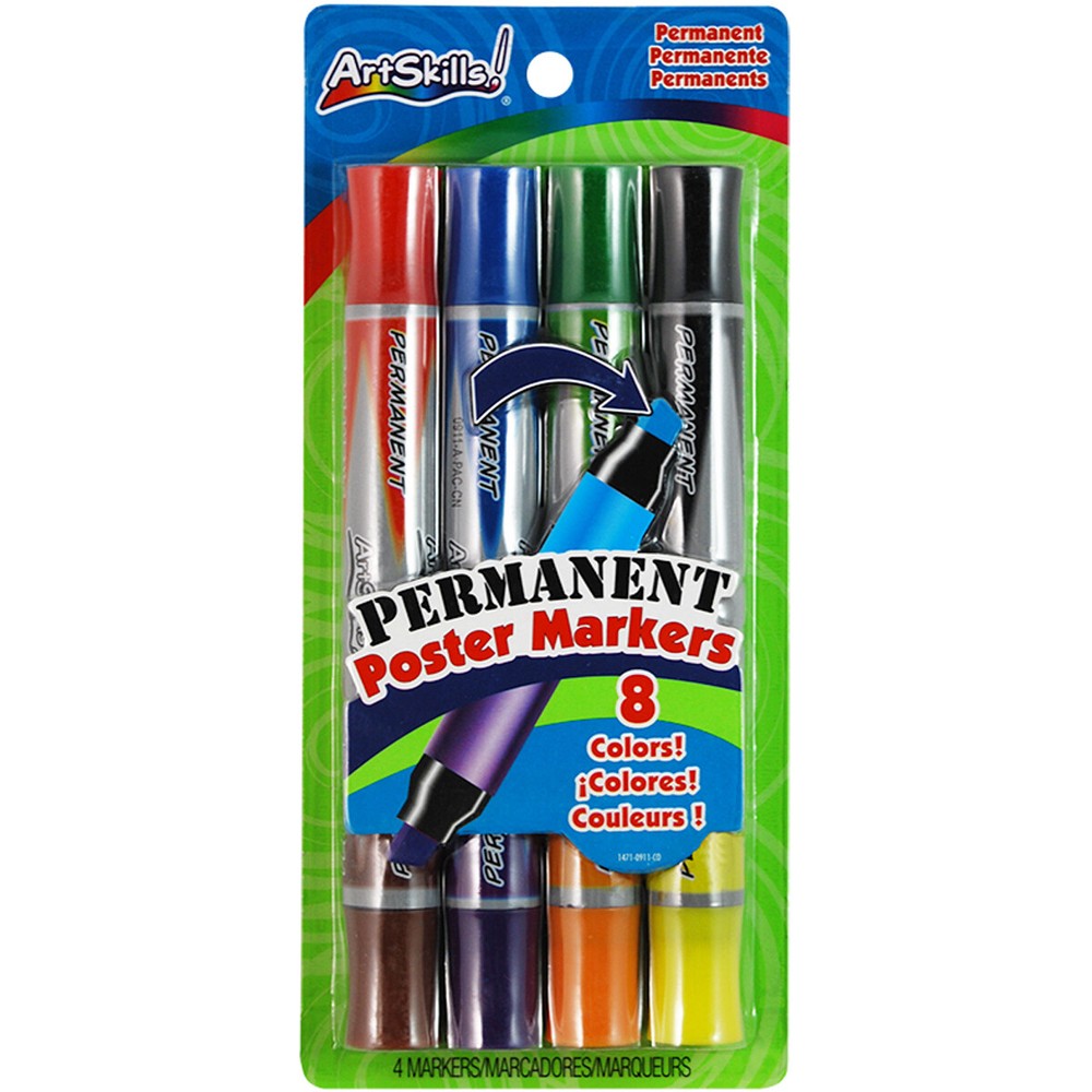 Permanent Double-Ended Poster Markers 4/Pkg-Classic, PA1269