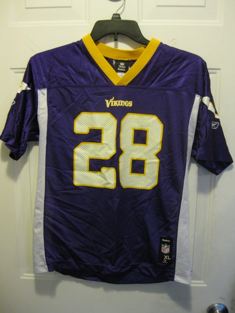 Reebok Purple Adrian Peterson Youth XL Vikings Football Jersey #28