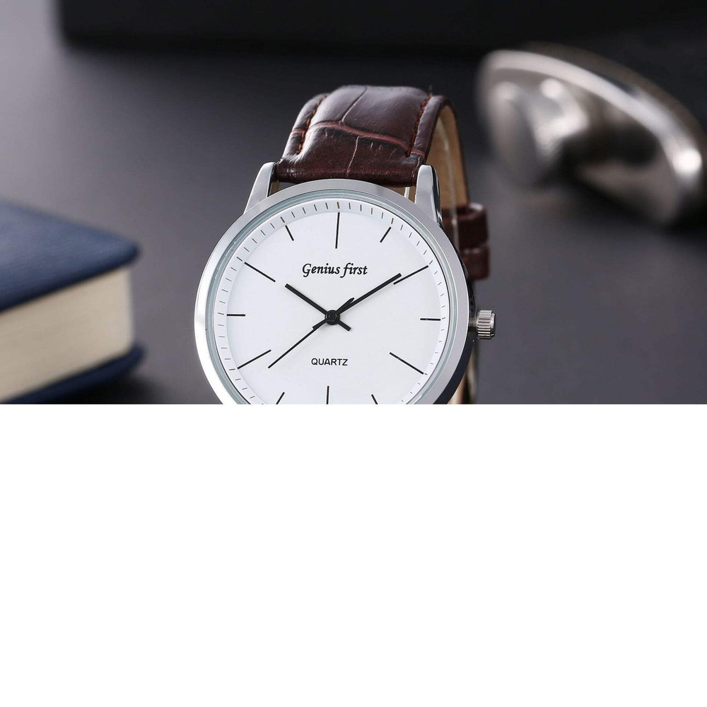 Stylish Casual Quartz Watch with Imitation Leather Strap for Men and Women