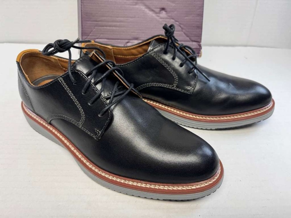 Johnston & Murphy Upton Plain Toe Black Full Grain 9.5 M