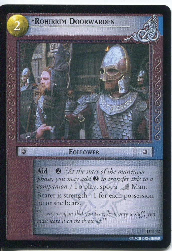 Lord Of The Rings CCG Hunters 15U137 Rohirrim Doorwarden