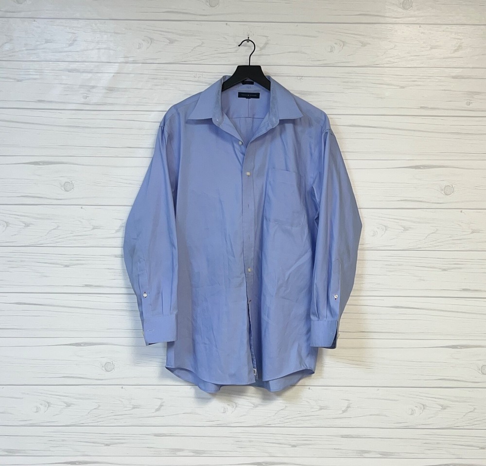 Tommy Hilfiger dress shirt mens size 16 32/33 button up long sleeve solid fit
